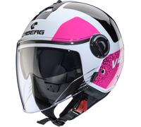 Caberg Riviera V4 X Alpha Jet Helmet, black-white-pink, size M for Men