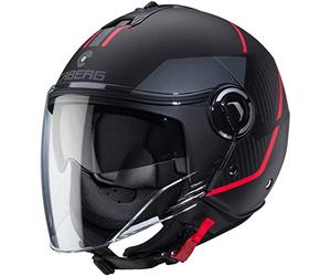 Caberg RIVIERA V4 X Geo Jet Helmet Black Matt Anthracite Red with Sun Visor and Long Visor ECE 22.06, XL 61/62