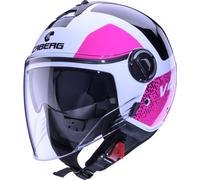Caberg Riviera V4 X Alpha Jet Helmet, black-white-pink, size M for Men