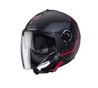 Caberg Riviera V4X Geo Motorcycle Helmet Matt Black / Red / Anthracite OPEN FACE