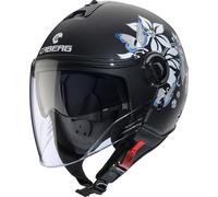 CABERG RIVIERA V4X MIA Jethelm matt schwarz-weiss-grau-hellblau XS