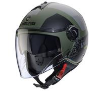 Caberg Riviera V4X Open Face Motorcycle Helmet -Alpha Matt Green / Black / Grey