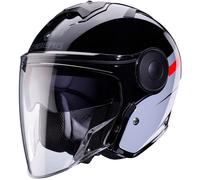 Caberg Soho Motorbike Motorcycle Open-Face Helmet- Zephir Black / Grey / Red