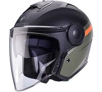 Caberg Soho Motorbike Motorcycle Open-Face Helmet-Zephir Matt Black Green Orange