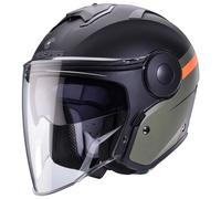 Caberg Soho Open Face Moto Helmet Zephir Matt Black / Military Green / Orange
