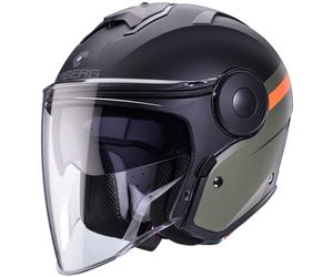 Caberg Soho Zephir Jet Helmet, black matt/olive/orange, size S (55/56)