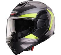 Caberg Trip Motorcycle P/J Helmet - Lunar Matt Black / Grey / Fluo Yellow