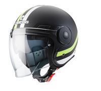 Caberg Uptown Motorcycle Helmet Chrono Matt Black White Yellow Flo