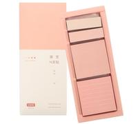 Cabilock 1 Box Portable Pastel Memo Pads with Super Sticky Tabs Decorative Ruled Notes for School Office Home Use Tear-off Sticky Book Markers with No-residue Creative Pink Color Design