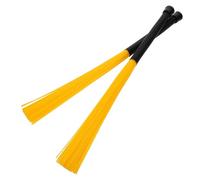 Cabilock 1 Pair Yellow Nylon Drum Brushes for Jazz Drumming - Flexible Wave-shaped Percussion Sticks for Snare Drums, Rhythm Instrument Accessories for Musicians