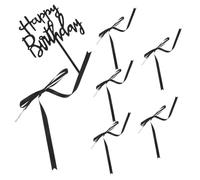 Cabilock 1 Set Bow Cake Topper Birthday Decoration with Bowknot Picks for Cupcakes Desserts and Fade Resistant and Versatile for All Celebrations