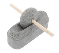 Cabilock 1 Set Mortar And Pestle Set Traditional Chinese Medicine Hand Crank Stone Mill Manual Grinder for Coffee And Dry Ingredients Authentic Tea Grinding