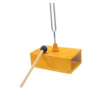 Cabilock 1 Set Physics Experiment Hertz Tuning Fork with Wooden Resonance Speaker for Sound Wave Demonstrations Middle School Labs