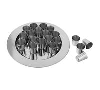 Cabilock 1 Set Stainless Steel Communion Cups and Plates for Holy Services Stackable Church Drinking Mug for Worship Services Religious Ceremonies
