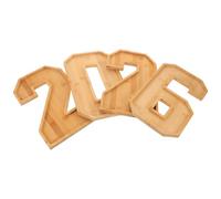 Cabilock 1 Set Wooden 2026 Number For Charcuterie Board: Fillable Number Box Individual Cheese Platter Appetizer Tray Divided Serving Plate Food Dish For Cookie Candy Snack
