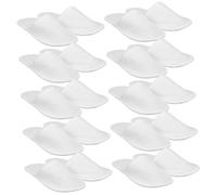 Cabilock 10 Pairs Disposable Lightweight Slippers for Travel and Home Use Portable One-off Footwear for Hotels Salons Airlines and Guest Hospitality Soft White Indoor Shoes