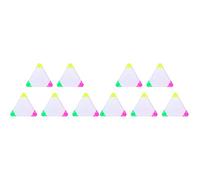 Cabilock 10 Pcs 3-in-1 Highlighters Triangle Shape Ergonomic Grip Portable Marking Pens Fluorescent Color Quick-Dry Ink Color Maker Pen Set for School Office