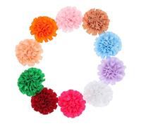 Cabilock 10 Pcs Assorted Colour Puppy Flower Charms for Pet Collar, Flexible and Comfortable Polyester Flowers Suitable for Daily Life and Parties Random Color