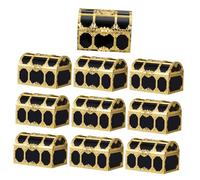 Cabilock 10 Pcs Mini Pirate Treasure Chest Set Lightweight Plastic Vintage Pirate Jewelry Storage Boxes for Imaginative Play Group Activities Birthday Halloween Christmas Party Favors