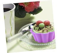 Cabilock 10 Pcs Silicone Cupcake Liners Flower Shape Non-Stick Baking Moulds Reusable Cake Cups for Xmas Wedding Party DIY Muffin Cases Oven Safe