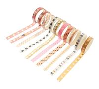 Cabilock 10 Rolls PET Gold Foil Washi Tape Decorative Stationery Set | Washi Paper Material, No-residue Adhesion, Adorable Cat and Dog Patterns, for Journals, Albums, Postcards and Gift Boxes