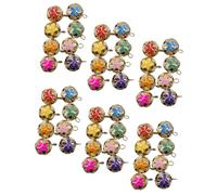 Cabilock 100 Pcs Hollow Cherry Blossom Bell Accessories Mixed Colors DIY Hanging Pendants for Crafting Backpack Keychain Costume Jewelry Making