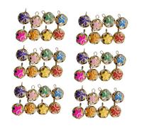 Cabilock 100 Pcs Hollow Cherry Blossom Bells Pendant Accessories Mixed Color Japanese Bell DIY Craft Hanging Decorations for Keychains Bracelets Backpacks