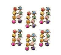 Cabilock 100 Pcs Hollow Cherry Blossom Hanging Bells Mixed Color Japanese Pendant DIY Craft Accessories for Keychain Backpack Bracelet Decorations