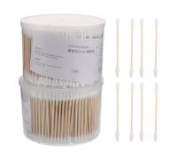 Cabilock 1000Pcs Ear Cleaning Cotton Swabs with Dual Tips, Spiral and Pointed Cotton Buds on Wooden Sticks for Makeup Application and Pet Care