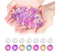 Cabilock 1000pcs UV Reactive Color Changing Beads for DIY Jewelry Making Crafts UV Sensitive Plastic Spacer Beads Bulk Assorted Random Colors for Necklaces Bracelets Earrings Random Color