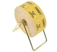 Cabilock 1000pcs Yellow Paper Raffle Tickets with Simple Stand, Metal Raffle Ticket Dispenser Kit for Lottery, Carnival, and Party Event Prize Draws