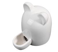 Cabilock 100ml Pet Automatic Feeder Self-dispensing Pet Supplies Ceramic Cartoon Cat Ears Hamster Feeding Bowl White Small Water Dispenser for Cage