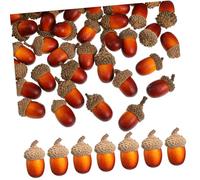 Cabilock 100pcs Artificial Mini Acorns Lightweight Foam Bulk Pack Realistic Simulation Acorn Decorations for Fall Crafts Halloween Party Home Ornaments