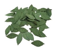 Cabilock 100pcs Artificial Silk Green Leaves for DIY Wedding Garland and Floral Wreath Decoration Lightweight Reusable Leaf Slices for Party Home Shop Display Each