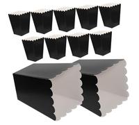 Cabilock 100Pcs Black Paper Popcorn Boxes Party Treat Containers Popcorn Favor Snack Holders for Wedding and Movie Events