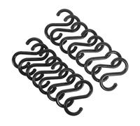 Cabilock 100Pcs Black Plastic S Shaped Hooks Space Saving Clothes Hooks for Wardrobe Kitchen and Indoor Organization Minimalist Hangers for Bags Clothes and Accessories