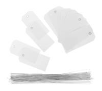 Cabilock 100pcs Blank Luggage Tags with Wire PVC Hanging Labels for Suitcases and Cables Reusable Highly Visible Travel Tags Suitable for Schools and Supermarkets