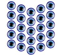 Cabilock 100pcs Blue Evil Eye Resin Beads Half Round Shape with Easy-to-Attach Adhesive Backing, Versatile DIY Craft Charms for Party Decorations and Creating Cute Cartoon Characters