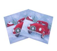 Cabilock 100pcs Christmas Party Napkins Red Paper Tissue Snowman Pattern for Theme Party and Dining Table, Unique and Creative Design Disposable Napkins for Holiday Celebration