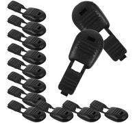 Cabilock 100pcs Cord End Lock Shoelace Tips for Hikers and The Disabled Black Nylon Texture Practical Fashionable Delicate Design for Clothing Store and Home Use