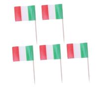 Cabilock 100pcs Italy Flag Cake Decorations Paper Picks for Cupcakes Muffins Fruits Party Supplies Birthday Halloween Festival Table Decor