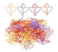 Cabilock 100pcs Maple Leaf Book Binder Clips with Metal and Plastic Material, Versatile Use and Eye-catching Design, for Home and Enhancing Wedding Invitations, Novelty Office Clips