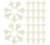 Cabilock 100pcs Metal Heart and Cross Paper Clips for Bookmarking and Document Organisation, Small Decorative Golden Clips for Notebooks, Paper, Study Groups, and Crafts