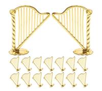Cabilock 100pcs Mini Harp Ornament for DIY Jewelry Crafting Tiny Harp Instrument for Christmas Tree Hanging Decor Musical Tree Decor