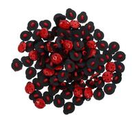 Cabilock 100pcs Mini Plastic Ladybug Buttons 13x16mm Sew-on Cartoon Insect Buttons for Clothing Decoration, Scrapbooking, and Craft Embellishments