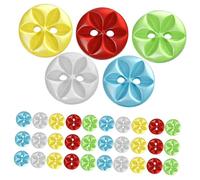 Cabilock 100pcs Multi-Color Resin Flower Buttons Round Craft Fasteners for Sweaters Cardigans DIY Sewing and Seasonal Handcrafts with Vibrant Colors