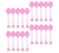 Cabilock 100pcs Pink Plastic Lip Balm Jar Applicator Spoon, Multipurpose Lip Gloss and Cream Scoop, Resistant to Bending and Breaking, at Home Use and Makeup Bottle Applicator Process