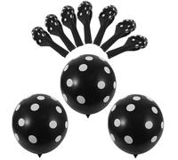 Cabilock 100pcs Polka Dot Latex Balloons Birthday Wedding Party Decorations Reception Decor in Black with White Dots