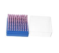 Cabilock 100pcs Red Corundum Grinding Burr Bits with Shank Metal Polishing Heads for Rotary Tools Precision Grinding Tool Set for Automotive Repair Metal Processing and DIY Craft Projects
