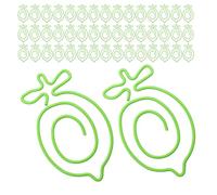 Cabilock 100pcs Reusable Lemon Paper Clips Metal Wire Bookmark Clamps for Document Organization School Office File Securing Cute Fruit-Shaped Paperclips for Versatile Use